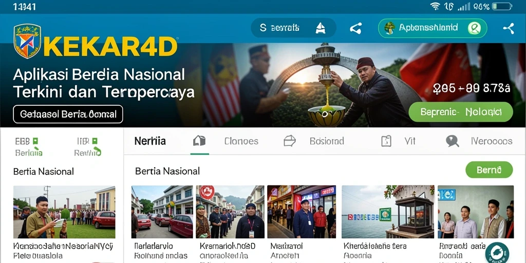 Antarmuka KEKAR4D menampilkan berita terbaru dengan jelas dan menarik.