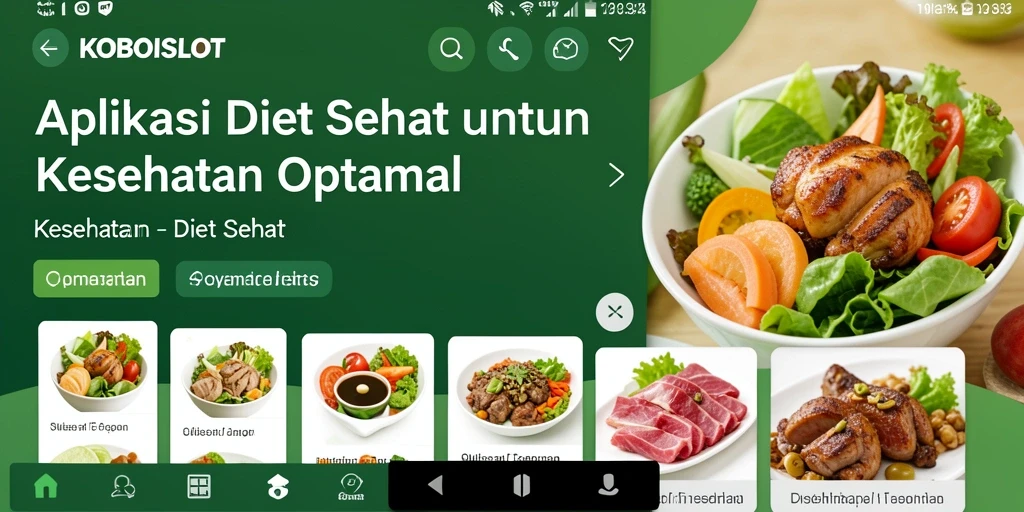 Tampilan antarmuka KOBOISLOT yang menarik dan fungsi Diet Sehat.