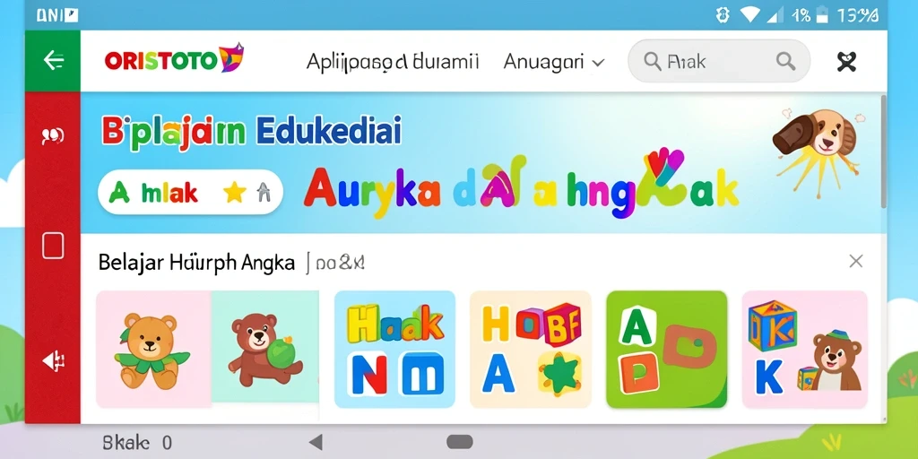 Tampilan antarmuka aplikasi Belajar Huruf Angka yang menarik.