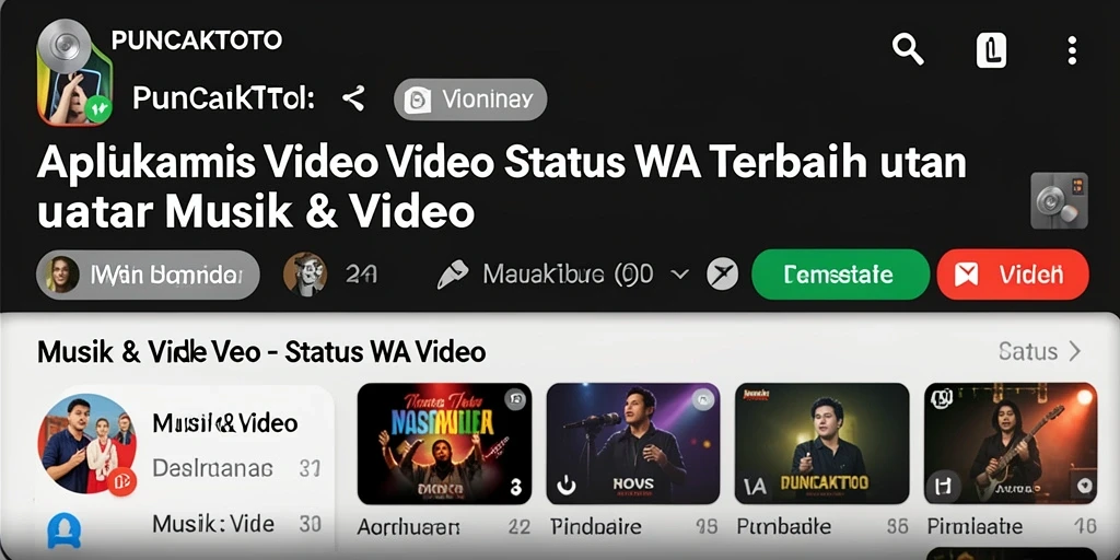 Tampilan antarmuka PUNCAKTOTO untuk Status WA Video yang menarik dan sederhana.
